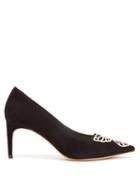Matchesfashion.com Sophia Webster - Bibi Butterfly Suede Pumps - Womens - Black Gold