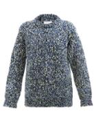 Maison Margiela - Knitted Wool-blend Sweater - Womens - Blue Multi