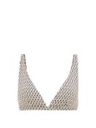 Matchesfashion.com Asceno - The Cannes Crescent-print Triangle Bikini Top - Womens - Cream