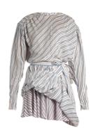 Balenciaga Uplifted Striped And Star-jacquard Mini Dress