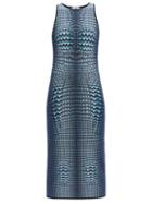 Matchesfashion.com Marine Serre - Moonfish Skin-jacquard Dress - Womens - Blue Print