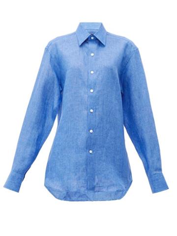 Matchesfashion.com Emma Willis - Linen Shirt - Womens - Mid Blue
