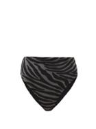 Matchesfashion.com Mara Hoffman - Imina Zebra-jacquard Recycled-fibre Bikini - Womens - Black Grey