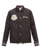 Matchesfashion.com 8 Moncler Palm Angels - Logo Appliqu Varsity Bomber Jacket - Mens - Black