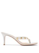 Matchesfashion.com Gianvito Rossi - Studded 70 Leather Sandals - Womens - White Gold