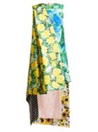 Richard Quinn Floral-print Asymmetric Satin Dress
