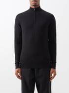 Sunspel - Zip-neck Merino-wool Sweater - Mens - Black