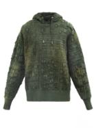 Givenchy - Distressed Cotton-jersey Hooded Sweater - Mens - Green