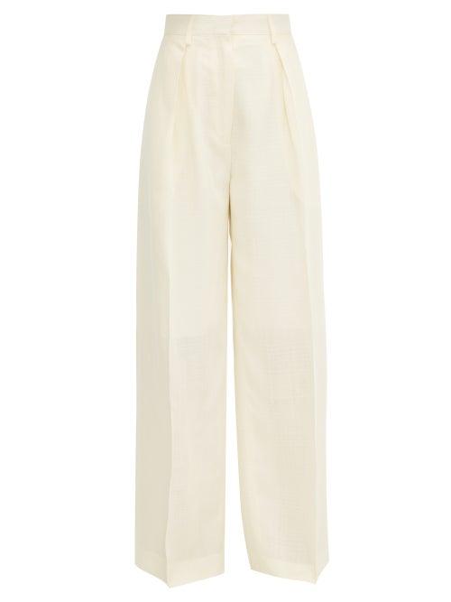 Matchesfashion.com Jacquemus - Carini Canvas Wide Leg Trousers - Womens - Ivory