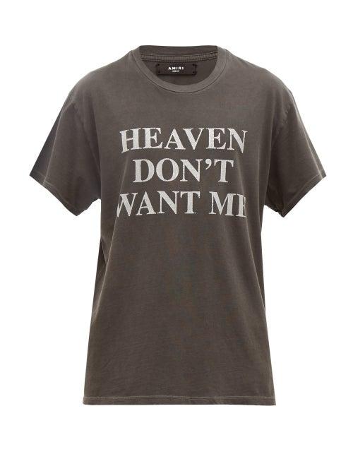 Matchesfashion.com Amiri - Heaven And Hell Cotton Jersey T Shirt - Mens - Black