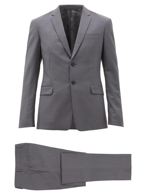 Matchesfashion.com Prada - Single Breasted Two Piece Wool Blend Suit - Mens - Grey
