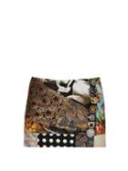 Matchesfashion.com Dolce & Gabbana - Buttoned Patchwork Brocade Mini Skirt - Womens - Multi