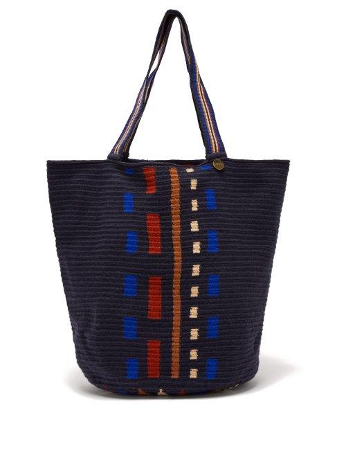 Matchesfashion.com Guanabana - Striped Crochet Bag - Mens - Blue Multi