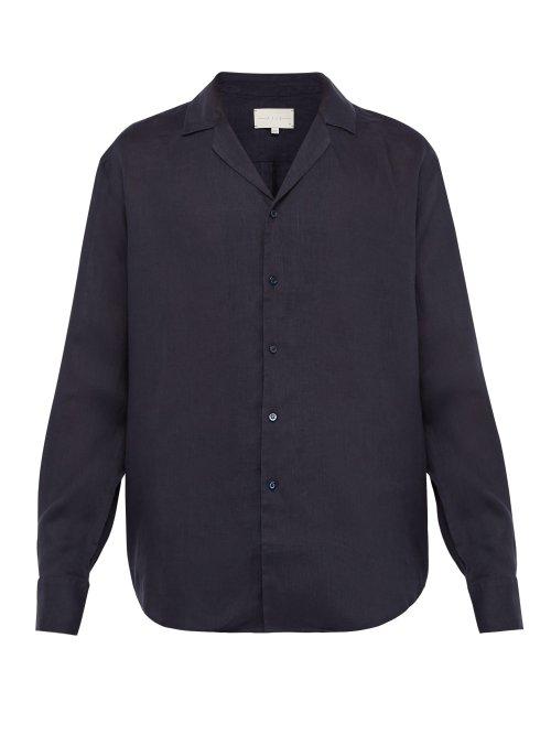 Matchesfashion.com Arj - The Jacques Linen Shirt - Mens - Navy