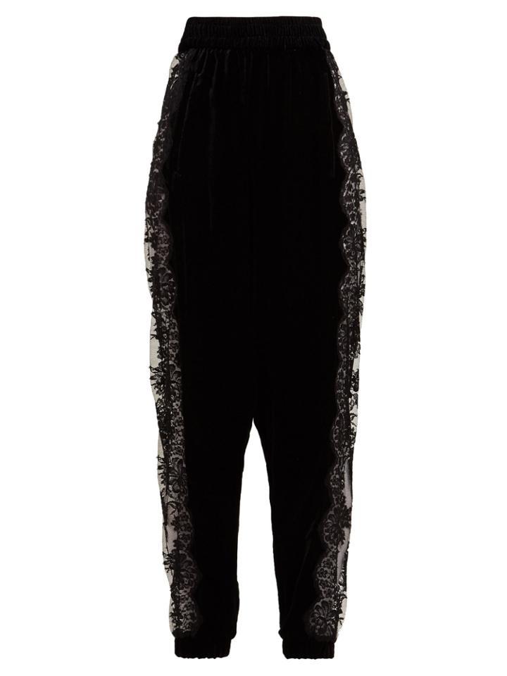 Stella Mccartney Julia Velvet And Lace Track Pants