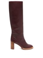 Matchesfashion.com Gabriela Hearst - Bocca Knee High Leather Boots - Womens - Burgundy