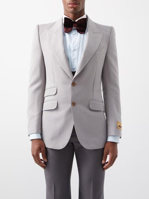 Gucci - Barathea Single-breasted Wool Blazer - Mens - Grey