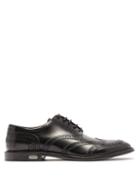 Matchesfashion.com Dolce & Gabbana - Logo Plaque Leather Brogues - Mens - Black