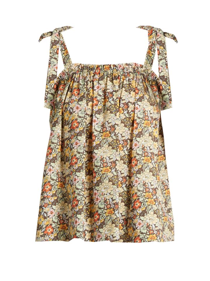 Loup Charmant Turen Floral-print Cotton Top