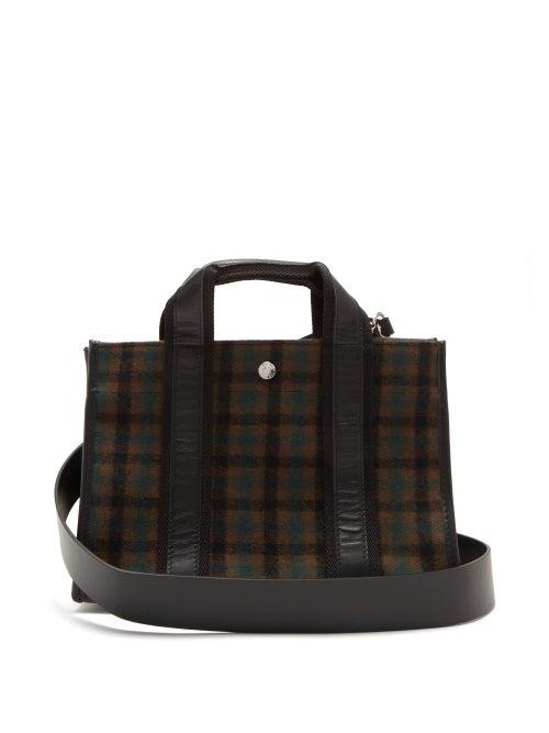 Matchesfashion.com Rue De Verneuil - Upper East Small Checked Wool-blend Tote Bag - Womens - Brown Multi