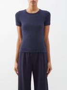Flore Flore - Car Organic-cotton T-shirt - Womens - Navy