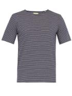 Matchesfashion.com De Bonne Facture - Striped Cotton Jersey T Shirt - Mens - Navy Multi