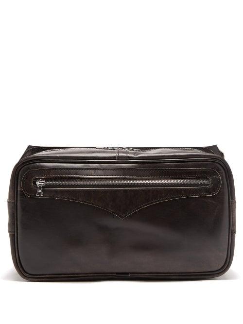 Our Legacy - Greaser Leather Wash Bag - Mens - Black
