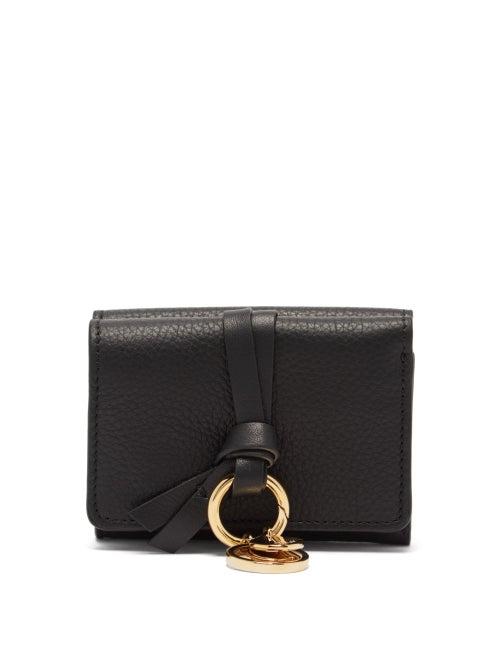 Ladies Accessories Chlo - Alphabet Grained-leather Wallet - Womens - Black