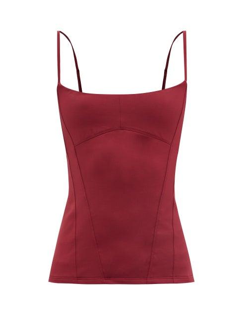 Ladies Activewear Ernest Leoty - Elsa Panelled Jersey Tank Top - Womens - Burgundy