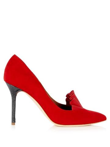 Adam Lippes X Malone Souliers Brenda Point-toe Suede Pumps
