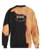 Balenciaga Homme-embroidered Bleached Cotton Sweatshirt