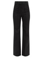 Matchesfashion.com Paco Rabanne - Tailored Grain De Poudre-wool Trousers - Womens - Black