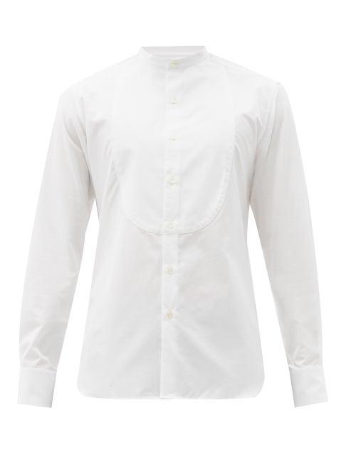 Matchesfashion.com Sbline - Bunny Curved-bib Cotton-poplin Shirt - Mens - White