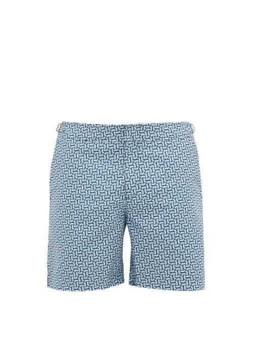 Matchesfashion.com Orlebar Brown - Bulldog Coronado Mosaic-print Swim Shorts - Mens - Blue Multi