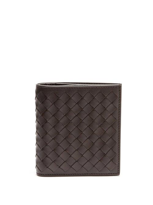 Matchesfashion.com Bottega Veneta - Intrecciato Bi Fold Leather Wallet - Mens - Brown