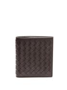 Matchesfashion.com Bottega Veneta - Intrecciato Bi Fold Leather Wallet - Mens - Brown
