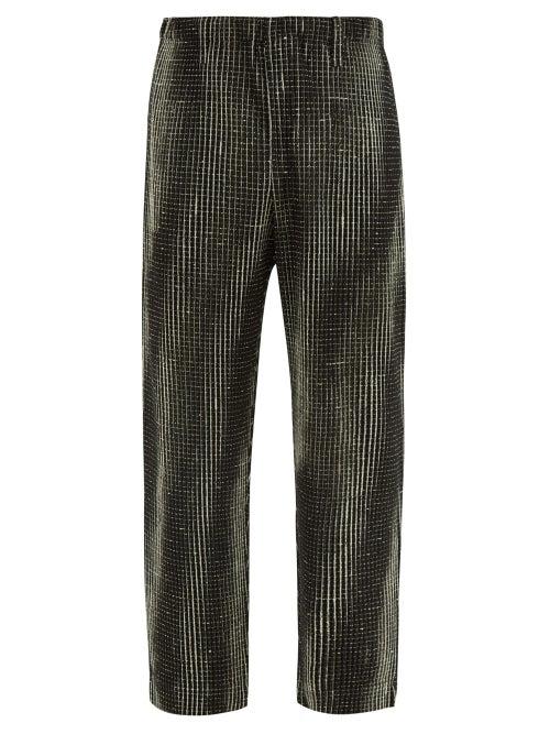 Matchesfashion.com Homme Plisse Issey Miyake - Network Check Pliss Trousers - Mens - Black
