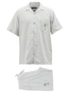 Desmond & Dempsey - Striped Cotton-oxford Pyjama Set - Mens - Blue White