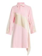 Matchesfashion.com Koch - Lace Trimmed Oversized Cotton Shirtdress - Womens - Pink White