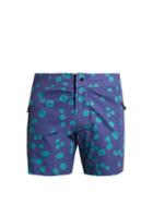 Matchesfashion.com Everest Isles - Draupner Coral Print Swim Shorts - Mens - Blue Multi
