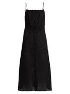 Matchesfashion.com Raey - Button Through Broderie Anglaise Dress - Womens - Black
