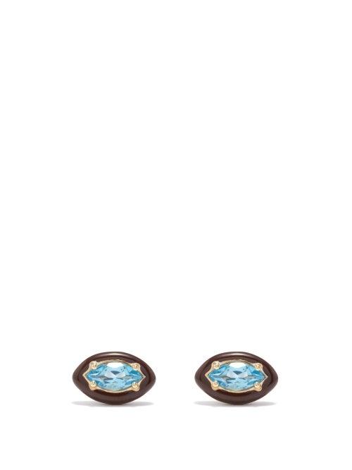 Bea Bongiasca - Sweetness Topaz, Enamel & Silver Earrings - Womens - Blue Multi