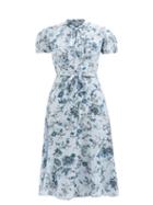 Erdem - Elmer Hogarth-print Silk Dress - Womens - Blue