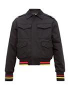 Matchesfashion.com Jw Anderson - Stripe Trimmed Cotton Bomber Jacket - Mens - Black