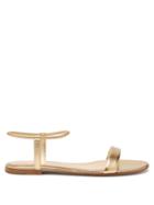 Matchesfashion.com Gianvito Rossi - Jaime Leather Flat Sandals - Womens - Gold