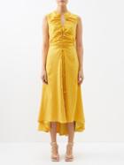 Altuzarra - Kaya Gathered Crepe Midi Dress - Womens - Yellow