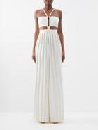 Raquel Diniz - Angela Pleated Gabardine Jumpsuit - Womens - White