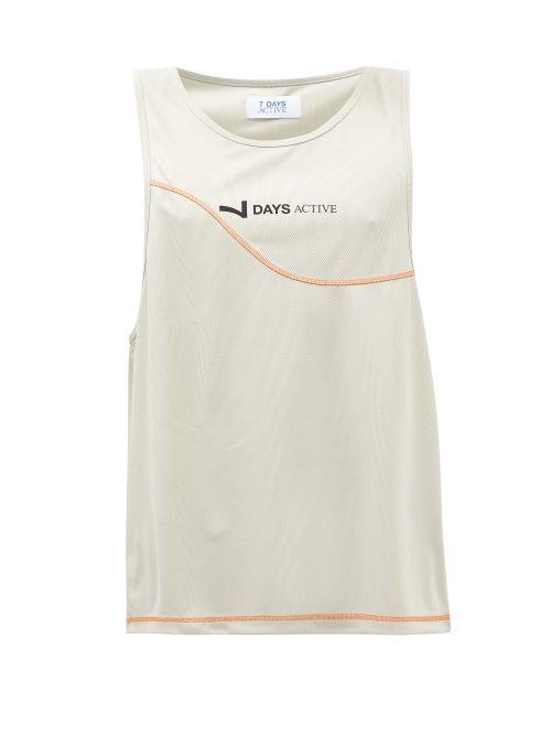 7 Days Active - Nolan Jersey Tank Top - Mens - Beige Multi