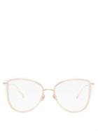 Matchesfashion.com Linda Farrow - Liza Butterfly-frame Acetate Glasses - Womens - Rose Gold