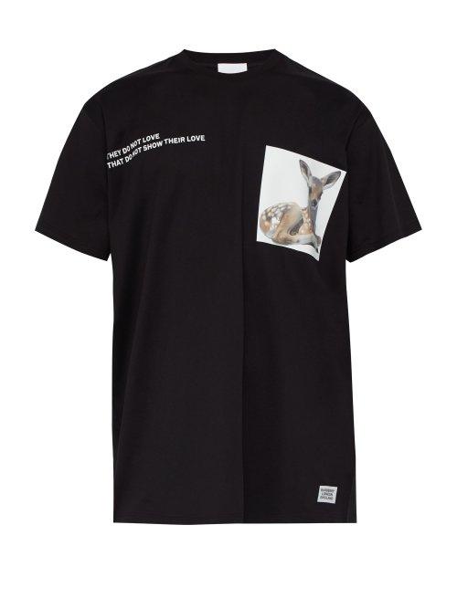 Matchesfashion.com Burberry - Bambi Cotton Jersey T Shirt - Mens - Black